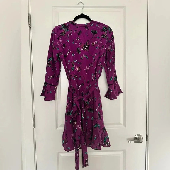 Tanya Taylor Nomi Vines Faux Wrap Silk Dress Size S - Picture 6 of 12